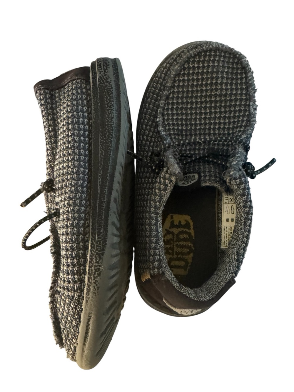 😎Hey Dude Boys Toddler Kids Wally Sport Black Gray Shoes | 10